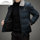 Emporio Armani EA7 Armani men's down jacket 2026 new winter casual top middle-aged dad wear loose versatile lapel black M