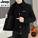 JEEP SPIRIT winter woolen jacket for men with cotton and thickening 2026 new Korean style slim fit light mature style men's woolen jacket new black 2XL suitable for 135-150Jin Jin is equal to 0.5 kg