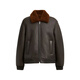 COACH Lapel Zipper Closure Long Sleeve Leather Jacket Men's Dark Brown Dark Brown M