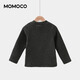 Mami Maka (MOMOCO) children's clothing boys' bottoming shirt 2025 winter Korean style casual bottoming shirt for middle and large children, dark gray 105