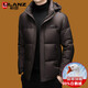 LILANZ 2025, новый зимний пуховик, мужской утепленный съемный капюшон, высококачественный белый гусиный пух, холодостойкая куртка, черный M 170/84A