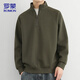 Sudadera ROMON de media cremallera para hombre, novedad de primavera 2026, suéter con cuello levantado de estilo coreano, top moderno para hombre, verde oliva XL