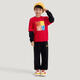 Adidas Children's Clothing 26 New Year's Boys' Round Neck Red Sweatshirt Medium and Large Children's Fake Two-piece Sports Pullover KV6980