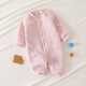 AMI baby autumn and winter jumpsuit newborn three-layer warm cotton padded baby long-sleeved air cotton romper yellow star moon 90cm