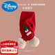 Disney children's Christmas red scarf for boys and girls in autumn and winter and new year thickened warm knitted wool baby scarf red Christmas hat*(19*120) One size fits all
