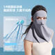 Beneunder facial mask, sun protection mask, covering the whole face, extended neck guard, light and traceless sun protection mask, face mask, high-looking, breathable for riding