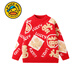 G.duck little yellow duck Year of the Horse, zodiac year, red sweater, new winter New Year, blessing characters, family of three, parent-child outfit, red 160, height 145-155