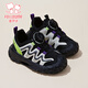 Fuluo Mi Girls' Sports Shoes Spring Knob Buckle Outdoor Casual Shoes Medium and Large Children's Non-Slip Breathable Hiking Shoes Black 28