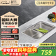 科勒（KOHLER）304不锈钢水槽台上台下盆吧台岛台厨房洗菜盆小单槽洗碗池3884T 小单槽厨盆丨不含水龙头