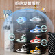 Fantasy shoe box storage box household transparent plastic magnetic dustproof shoe cabinet side opening anti-oxidation aj shoe storage artifact 24 pieces transparent black/side opening high quality hard plastic + can hold 46 34x27x21cm
