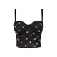 Lu Qiuguo Hot Girl Suspender Back Buckle Slim Bra Women's Outerwear Nightclub Shiny Beaded Underwear Stage Wear Black XS 34B/
