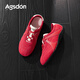 Agsdon moral training shoes women's personalized casual color matching sports shoes soft sole lace-up casual shoes for women B161126 red 36