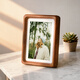 Aijiali solid wood high-end photo frame with mortise and tenon structure, retro style, dual-purpose for table and wall hanging, photo frame can be placed horizontally or vertically, walnut color (photos can be printed for free), 8 inches, inner frame 15*20cm