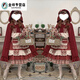 Shaquhe Lolita skirt berry girl op retro little red riding hood cloak long-sleeved Japanese dress lolita dress fairy burgundy dress 165 S