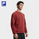 FILA Official Men's Pullover Sweatshirt 2026 Spring New Fitness Sports Comfortable Knitted Long-Sleeved Top Dark Blush-WI L 175/96A/L