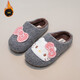 Girls' Cute KT Cat Cartoon Baotou Slippers for Outerwear 2025 Winter New Woolen Birkenstock Shoes and Cotton Slippers Dark Gray (Photographed by Inner Length) 29 Inner Length 18cm