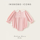 INSBOBO Baby Clothes 2026 Spring New Baby Girl Onesies Harness Bags Baby Romper Clothes Spring Clothes Pink 80cm
