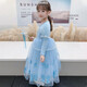 Spring and Autumn New Elsa Princess Dress Girls Dress Bow Printed Gauze Skirt Children's Puff Skirt Winter Plush Velvet Princess Skirt Single Skirt 120 cm