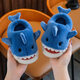 Aoyanlai New Product Children's Cotton Slippers Autumn and Winter Cartoon Shark Boys Indoor Non-Slip Teenagers Thick Sole Warm Home Blue (Not Rooted) 18 150mm