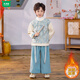 Wooden house children's new Chinese Hanfu performance costumes for boys and girls plus velvet autumn and winter Tang suit kindergarten New Year's Day traditional Chinese performance costumes for boys in spring and autumn - Dahaoheshan 100