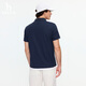 HAZZYS Men's Clothing 2026 New Summer Moisture Absorption Quick Drying/Sunscreen UPF50+/3A Antibacterial Short Sleeve Polo Men's Dark Navy Blue DN M (170/92A 46)