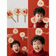 Fantasy New Year photo props, festive small fans, scene decorations, photo studio New Year photo props, riches and wealth + mini fans