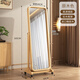 树语枫中式实木全身镜家用卧室穿衣镜大镜面可调节客厅可移动立式试衣镜 胡桃色-【高清防爆银镜】