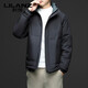 利郎（LILANZ）羽绒服男士冬季新款加厚立领外套高端保暖面包服时尚冬装 黑色 M