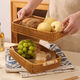 Fantasy snack display plate household fruit plate afternoon tea snack plate imitation rattan tray steamed bun basket noodle bread basket square - medium size 1