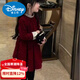 Disney girls New Year's clothing, stylish New Year's greetings, velvet dress, winter new style, little girl's celebrity style birthday, red velvet pearl collar dress, velvet and thickened double layer, 90, recommended height around 85, almost sold out