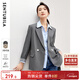 Shangdubila temperament commuting professional small suit for women autumn versatile high-end suit casual jacket gray M