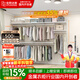 Jiastarke metal wardrobe custom bedroom whole house custom cloakroom steel frame wall walk-in wall storage rack can be customized 2.6 meters wide metal laminate wardrobe including installation