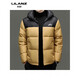 LILANZ winter new 90 duck down men's hooded down jacket color matching warm thickened fashionable down jacket for men black 14XL (190)