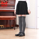 MiiOW Girls' Stockings Over Knees Spring and Autumn Pure Cotton Medium Thick Children's Students' Bottoming Socks Black College Style High Socks Black 1 Pair Free Size M Size Height 105-125cm