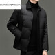 EMPORIO ARMANI Armani Down Jacket Men's Light Luxury Lapel Dad Clothes Trendy Simple Short Autumn and Winter Style New National Standard 90 Down Jacket Black M 170