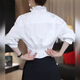 White edge V-neck long-sleeved shirt for women 2025 autumn new style light luxury and age-reducing style top White L Recommended 100-115 Jin Jin equals 0.5 kg
