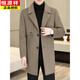 Hengyuanxiang high-end double-sided woolen woolen coat men's mid-length windbreaker autumn and winter new trendy casual thickened coat gray double-sided woolen woolen coat M 170 weight 90-115Jin Jin equals 0.5 kg