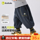 Dudu baby double-sided velvet pants autumn and winter children's thickened trousers boys winter casual pants girls winter clothes gray 100
