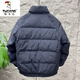 Woodpecker (TUCANO) new winter stand-up collar thickened duck down down jacket, fashionable, warm, trendy, versatile and simple winter jacket for men, black XL 125-145Jin Jin equals 0.5 kg