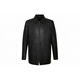 SATCHI solid color lapel zipper slim leather jacket men's black black one size 48
