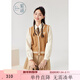 Zihan (ZIHAN) Zihan college style shirt knitted cardigan pleated skirt three-piece set for women spring petite JK suit khaki L