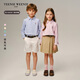 Teenie Weenie Kids 26-year new classic college style striped cotton shirt for boys and girls, pink 160 cm