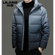 利郎（LILANZ）加厚羽绒服男士2025冬季新款短款连帽时尚休闲保暖防风外套潮 雾霾蓝 3XL 190