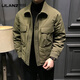 利郎（LILANZ）官方冬季90鸭绒内胆男士羽绒服秋冬2025新款翻领夹克痞帅商务男装 绿色-旗舰款 L