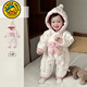 G.duck Little Yellow Duck New Baby Cotton Clothes Winter Jumpsuits Winter Clothes Super Cute Outing Clothes Infant Winter Clothes Hug Clothing Bow Down Down Cotton Jumpsuit 66cm
