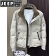 JEEP SPIRIT Stand Collar Down Jacket Men's Winter 2025 New Thick White Duck Down Casual Jacket Down Sweater 3313 Green L