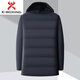 KBXNG Jinba winter new down jacket men's removable down liner fox fur collar middle-aged and elderly dads warm A108 Navy (fox fur collar + removable down liner) M 170/48
