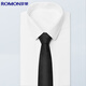 Romon tie men's business fashion formal wear 8cm hand-made interview job wedding tie gift box black