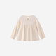 Ying's shopping mall same style children's clothing children's long-sleeved bottoming shirt spring and autumn casual girls' tops versatile new style cream apricot 110 cm