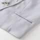 SUSHE clear string commuting style custom-dyed Tencel decorative topstitch blazer/vest/trousers suit ice water blue-jacket M